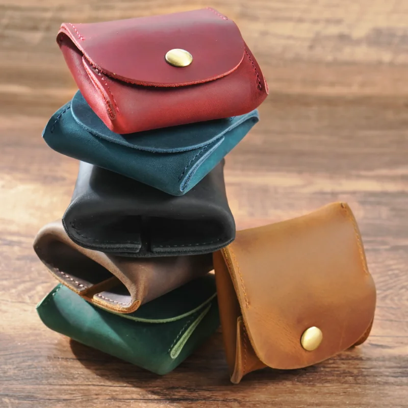 Genuine Cow Leather Coin Purse Mini Small Wallet Female Real Cow Leather Vintage Design Individuation Men Women Coin Bag