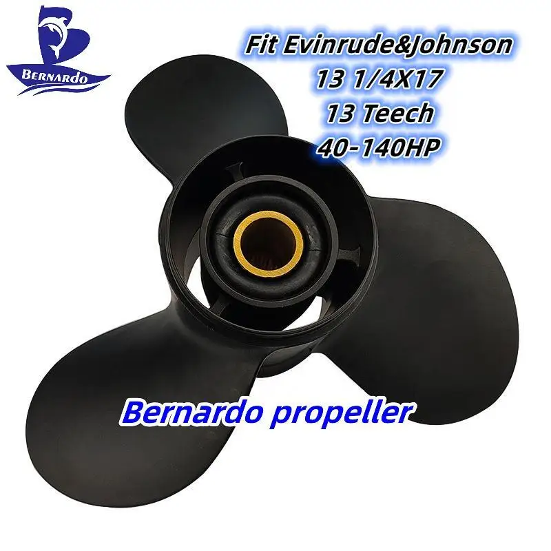 Bernardo Boat Propeller 13 1/4x17 Fit Evinrude&Johnson Outboard Engine ETEC 40-140 HP Screw 3 Blade 13 Tooth Spline RH