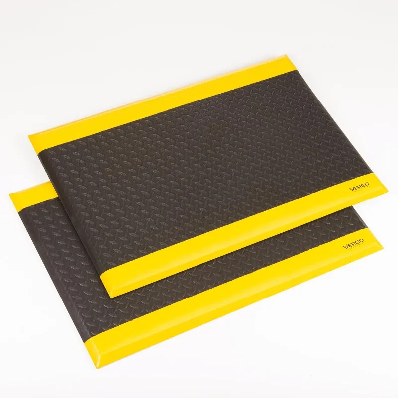 

Anti Fatigue Mats Industrial Extra Thick 15/16" - Heavy Duty Commercial Grade Diamond Plate Vinyl Non Slip Safety Ergonomic