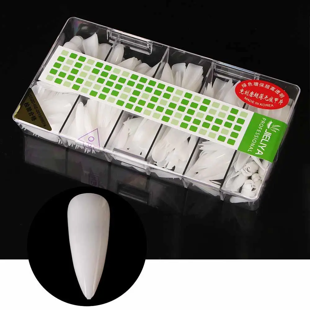 Acrylic Seamless Half Cover Full Cover Detachable Nail Art Tips Manicure French Fake Nails Oval False Nails