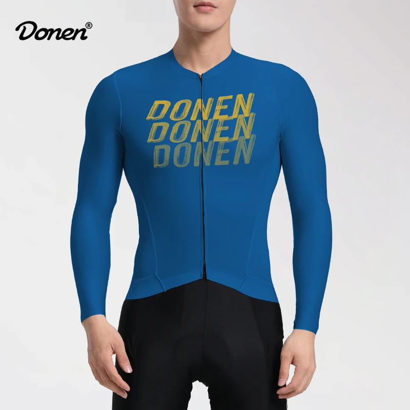 

DONEN Cycling Jersey Long Sleeve Men Spring Summer Sun Protection Breathable Highly Elastic With Pockets Top Clothing
