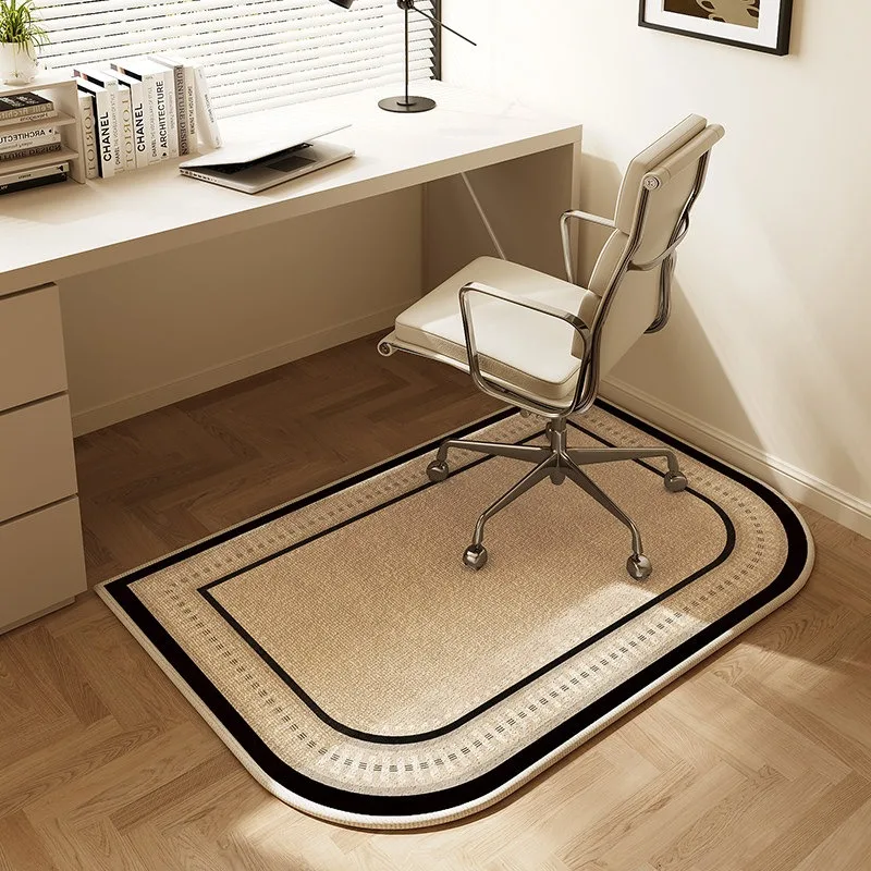 Computer Chair Floor Mat Study Room Bedroom Non-slip Carpet Beige Striped Rug Living Room Swivel Chair Carpets Home Decor Rugs