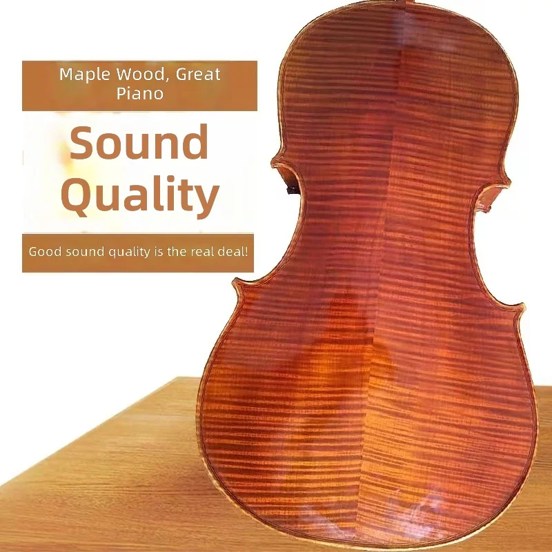 

All solid wood pure handmade natural tiger pattern cello for stage performance solo examination