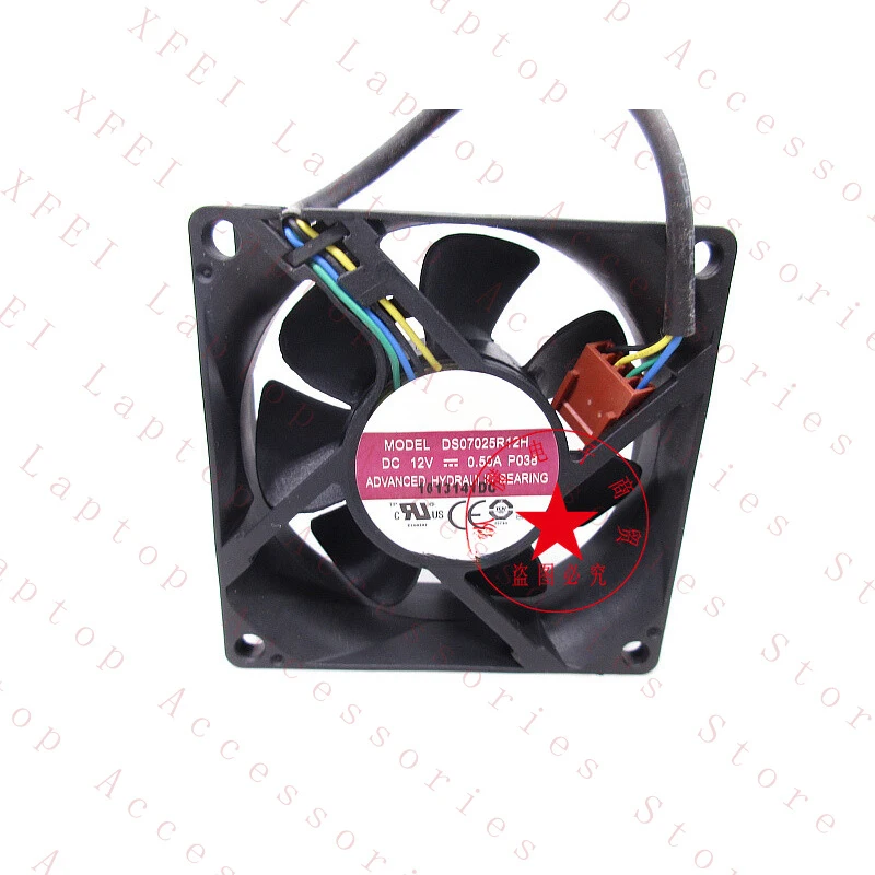 

D 1PC DS07025R12H Cooling Fan DC12V 0.50A 4-wire New