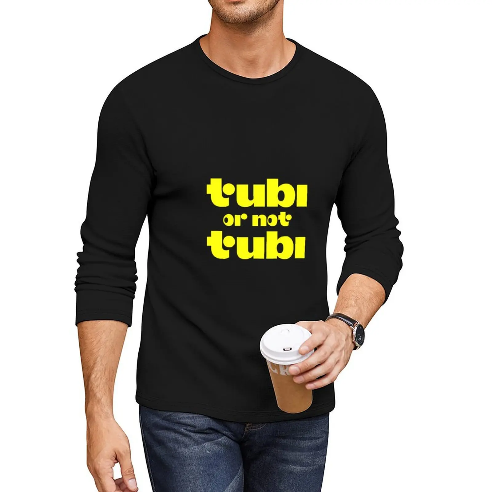 tubi or not tubi? (parody slogan for the company updated logo) Long T-Shirt plain t-shirt Tee shirt men clothes