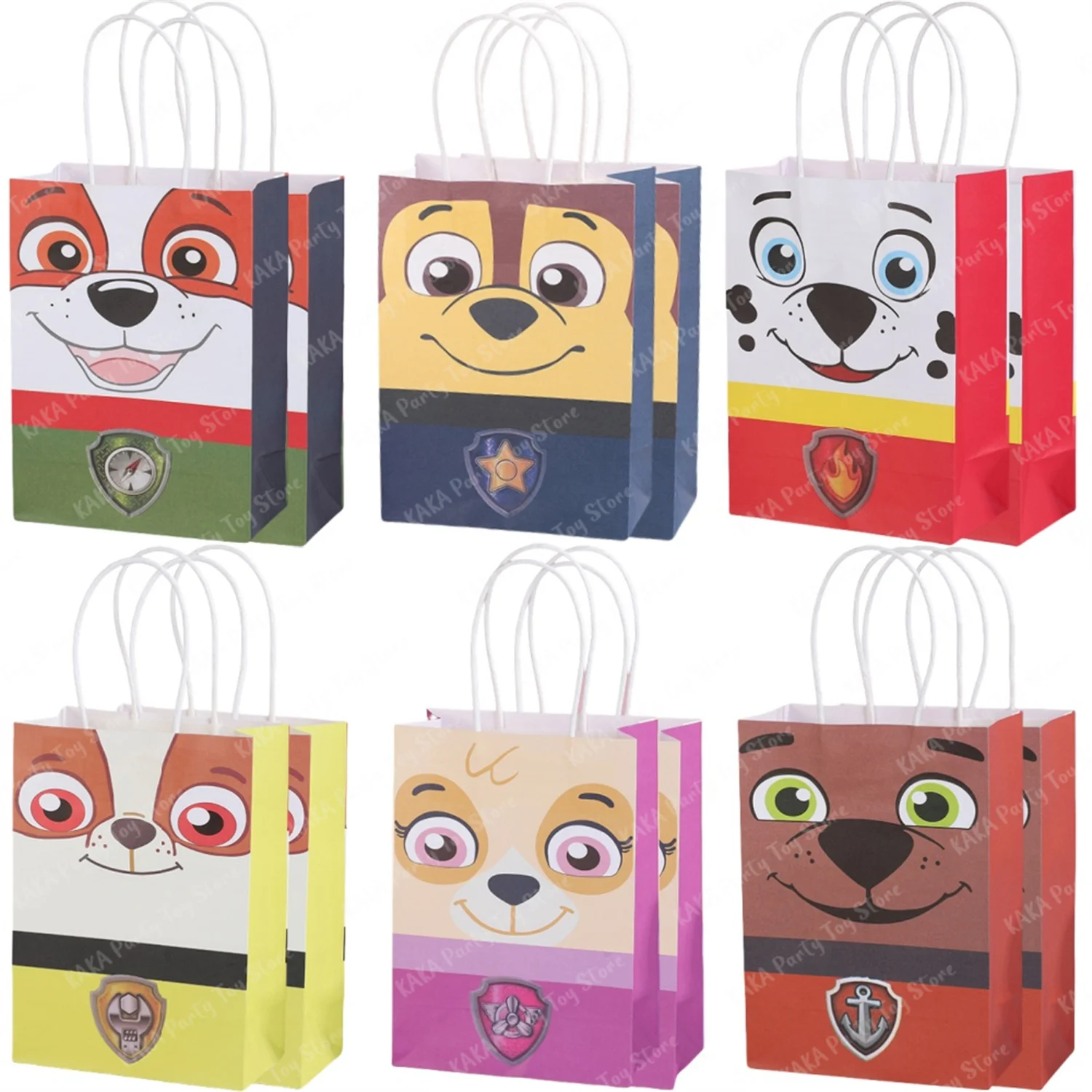 

6/12Pcs PAW Patrol Party Gift Bags Paper Candy Bags for Halloween Christmas Baby Shower Kids Birthday Party Decorations Supplies