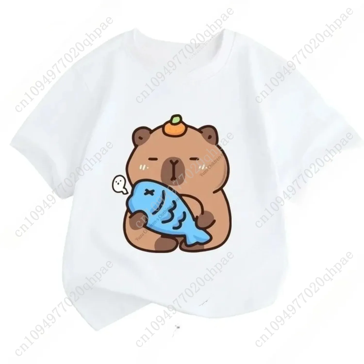 T-shirt met manches courtes pour enfants, nouvelle-tendance d' finans, indruk Capibara, mango, comfortabel, polyvalent, pour garç