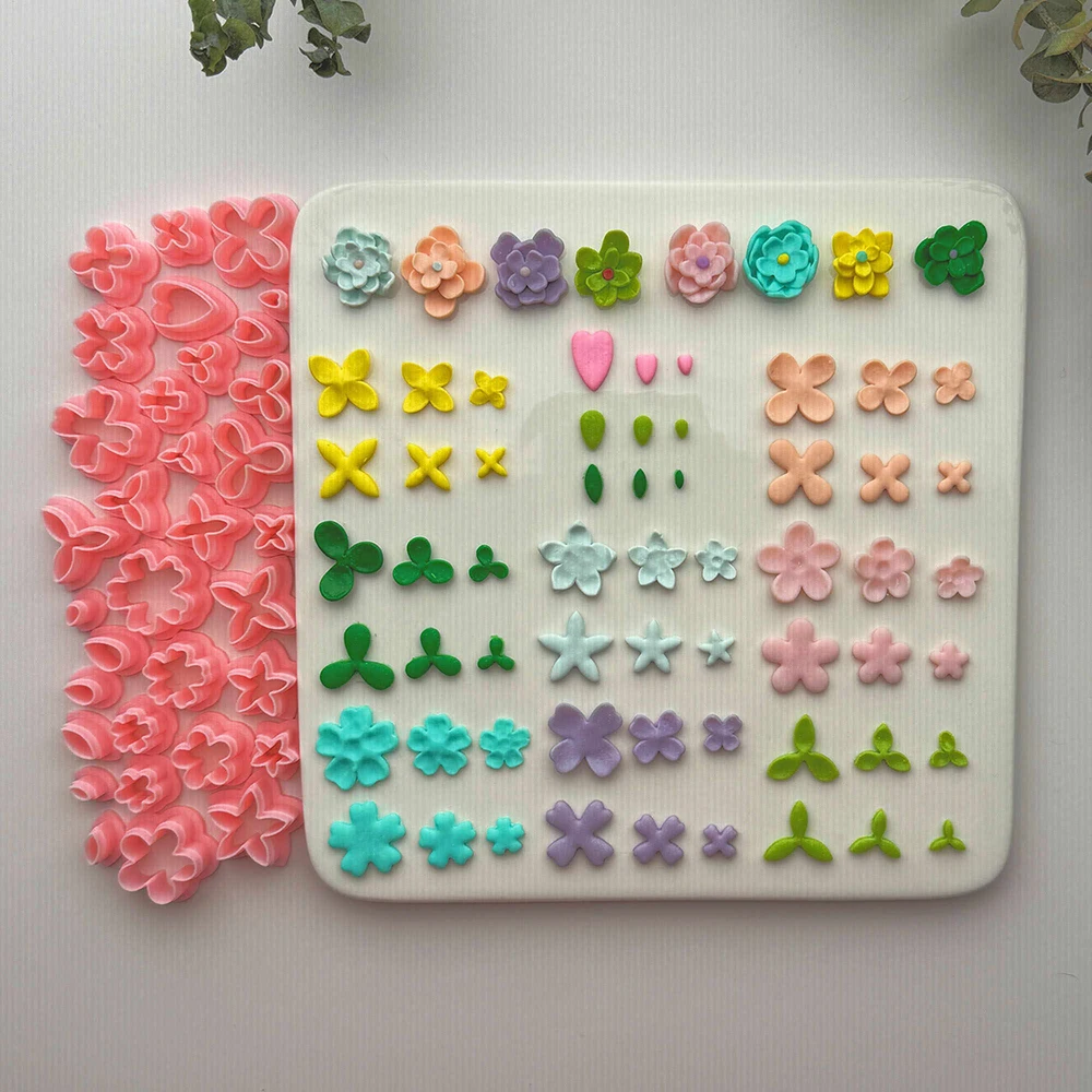 3Pcs/Set Mini Size Flower Petal Leaf Polymer Clay Cutters Cutting Molds For DIY Plants Decoration Earrings Jewelry Making Tools