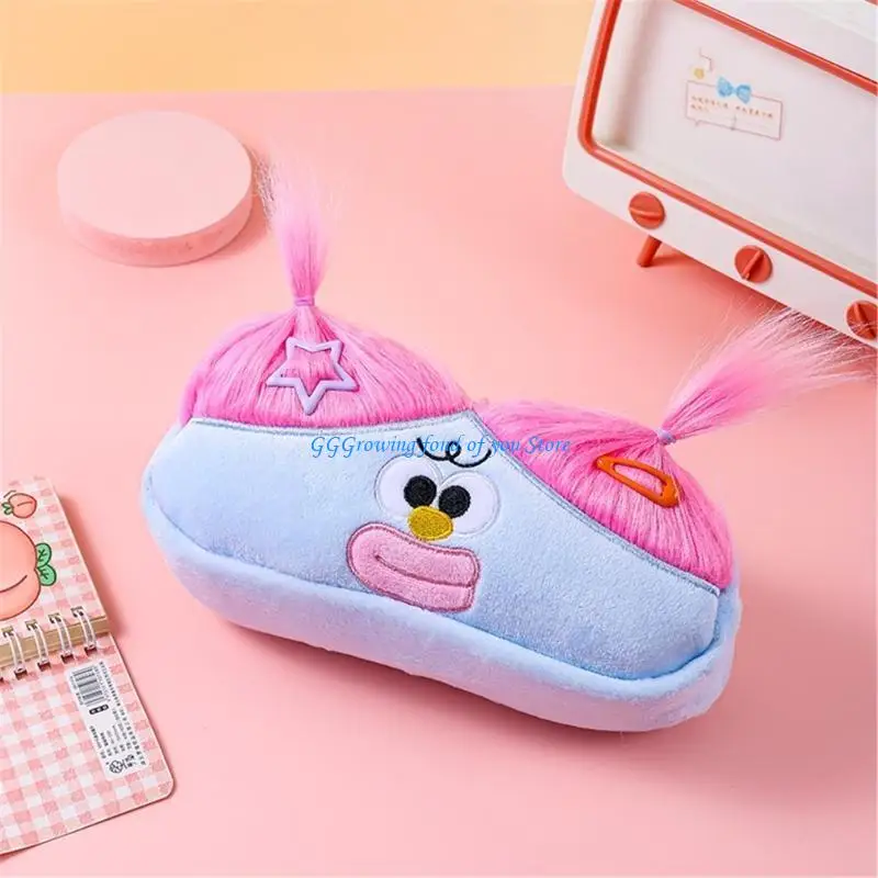 

H9EB Cartoon Pencil Bag Ugly Doll Pencil Pouches Large Capacity Stationery Case