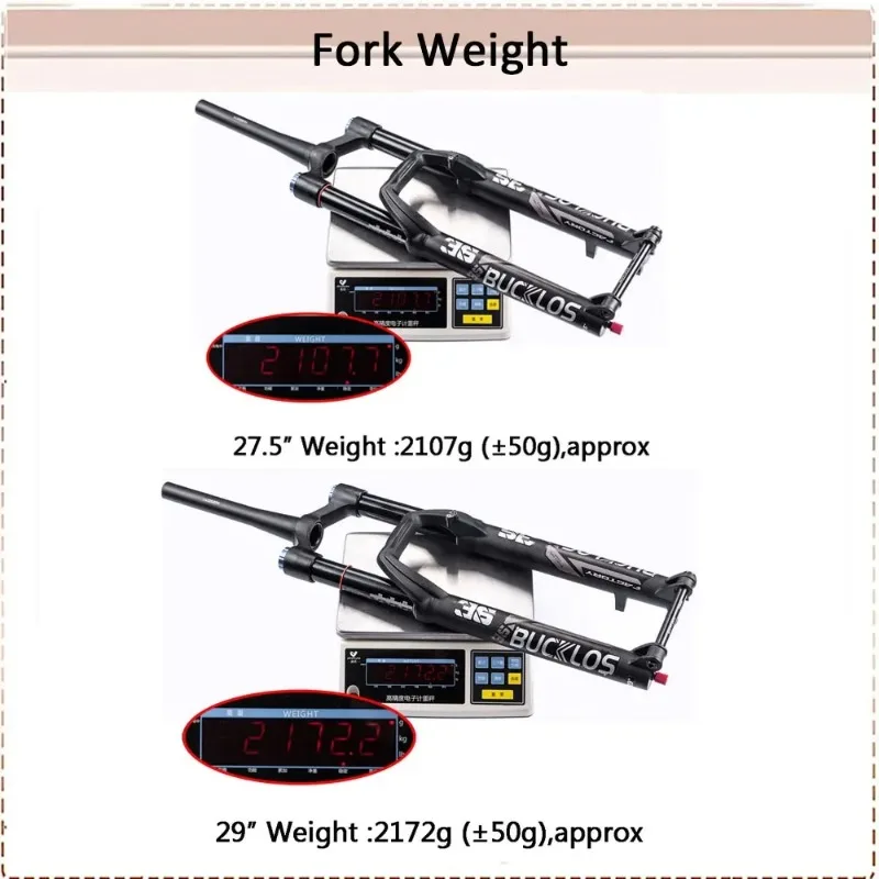 BUCKLOS 27.5 29inch Air Suspension Fork MTB Downhill E-Bike AM Forks 180mm Travel Boost Bicycle Fork Rebound 110*15mm Dual Crown