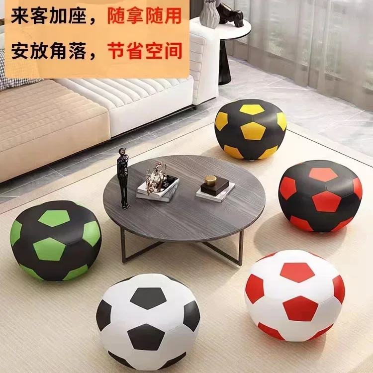 Short Ottomans High Appearance Durable Cute Cartoon Football Stool Creative Gift Coffee Table Side Stool Sofa Side Round Stools