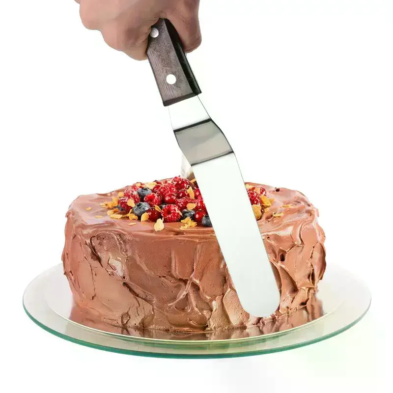 Stainless Steel Cake Spatula Butter Cream Icing Frosting Knife Smoother Brush Kitchen Pastry Cake Decoration Tools 4/6/8/10 Inc