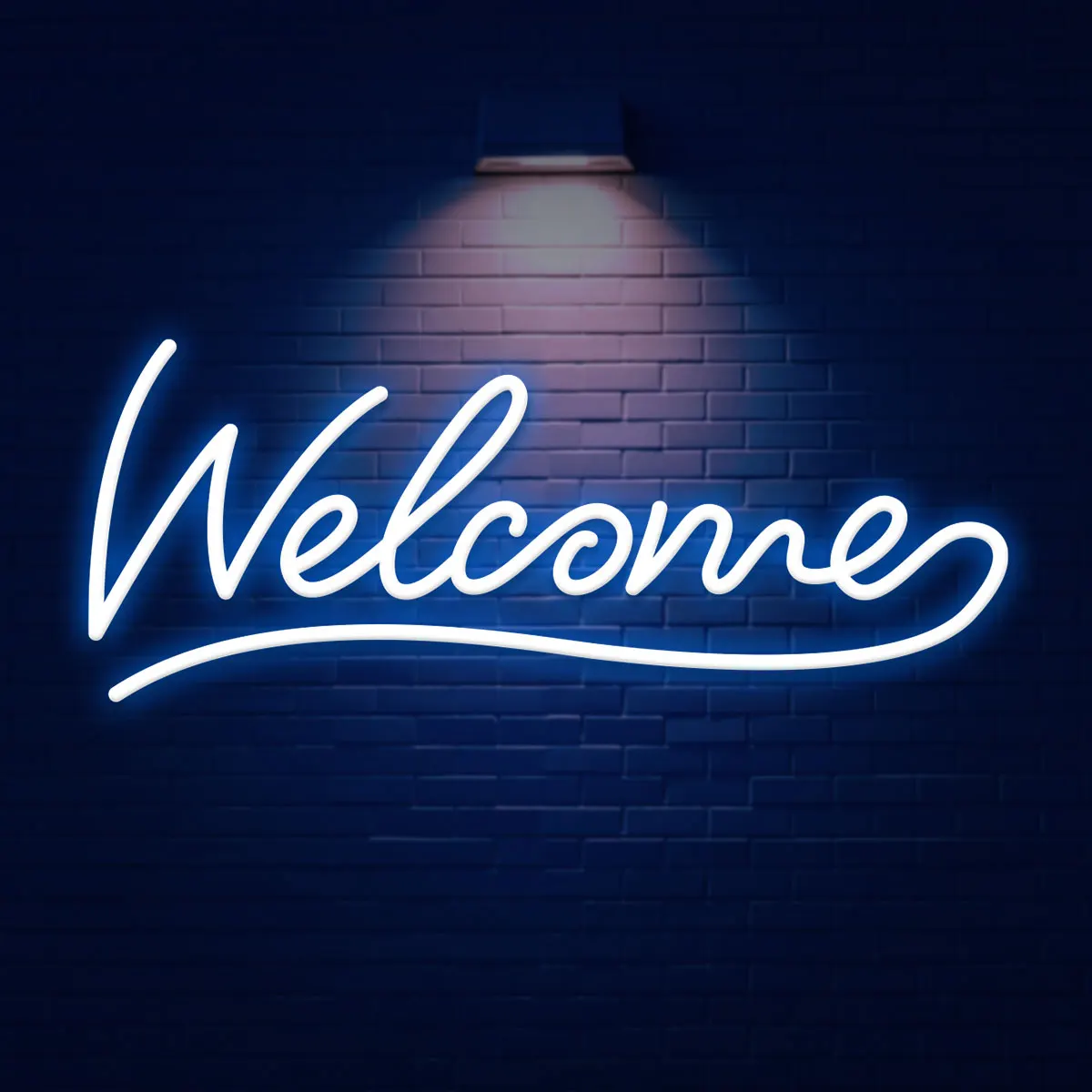 Welcome LED Neon Sign 19.7X8.7 inches Blue Light for Shop Bar Cafe Indoor Night Lamp Custom Neon LED Signs Lights Bulk Wholesale