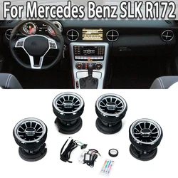 Car LED Front Dashboard AC Air Condition Vent Outlet Turbo Interior Trim For Mercedes Benz SLK R172