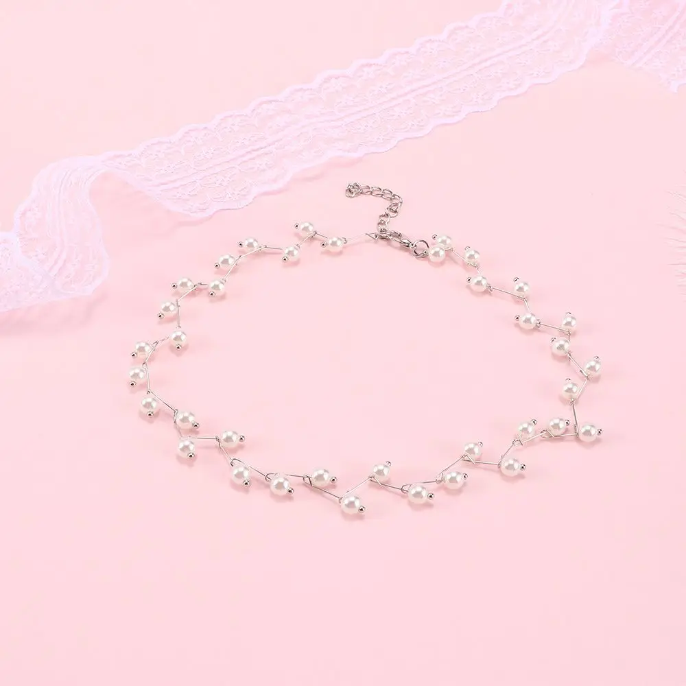 Collier de clavicule de perle simulée pour femme, bijoux féminins élégants, mariage, mariée