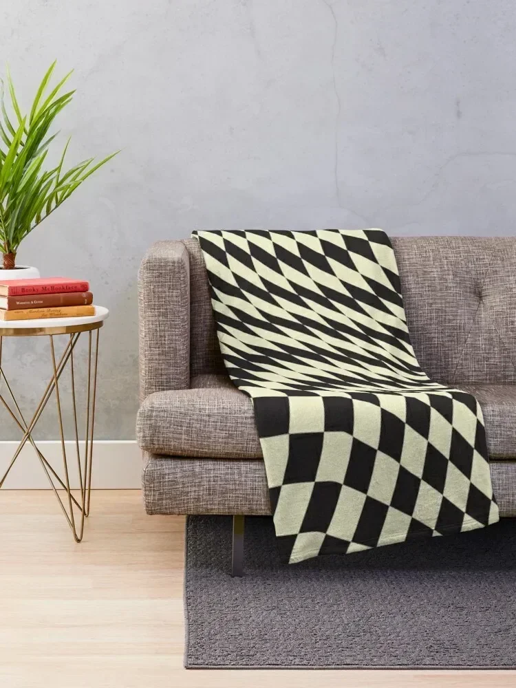 LSG Distorted Checkered Throw Blanket Cozy Napping Blanket Gift for Mom Dad