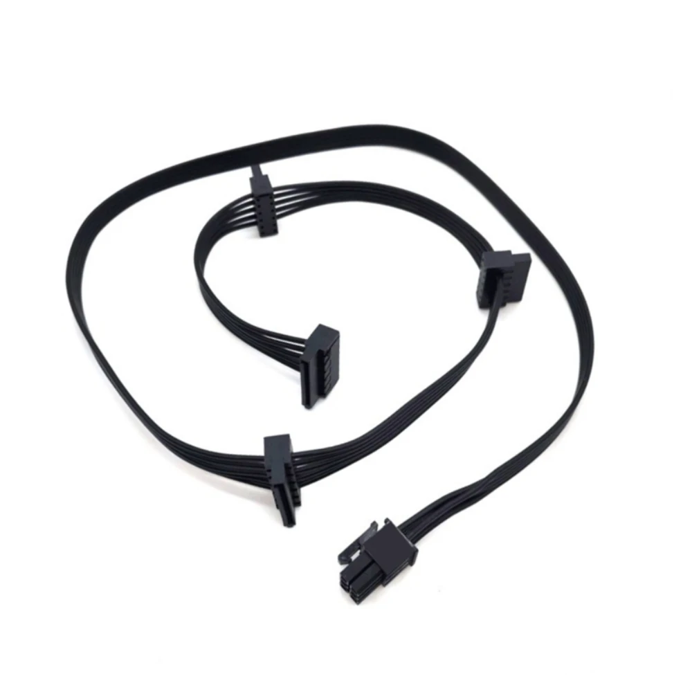 6Pin to 4 SATA Angled, SSD HDD Power Cable for Corsair Type 3 & Type 4, AX-i HX-i HX TX-M CS-M CX-M SF RM RM-i RM-x RM-e Modular