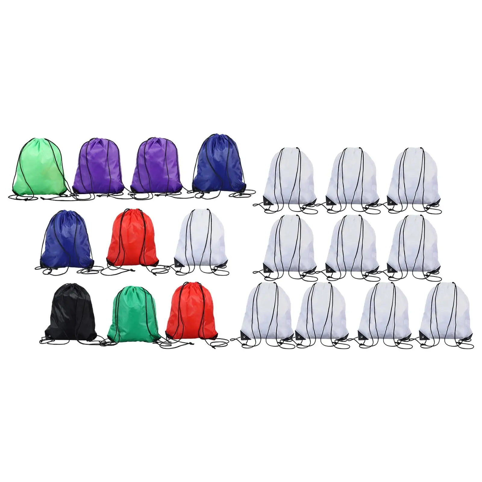 10x Drawstring Backpacks Polyester Cinch Bags Basketball Bag Gym Drawstring Bags for Travel DIY Craft Trip Party Outdoor Sports