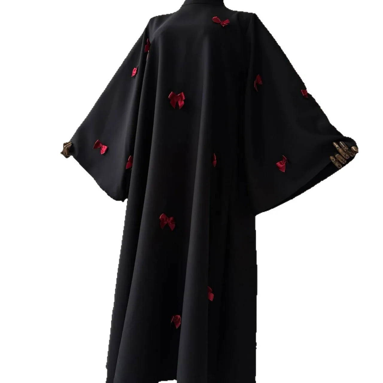 Nahen Osten Arabischen frauen Kleidung Neue Dubai Abaya Lose Ausgestellte Ärmel Bogen Kleid Kleid Mode Elegante Muslimische Frauen