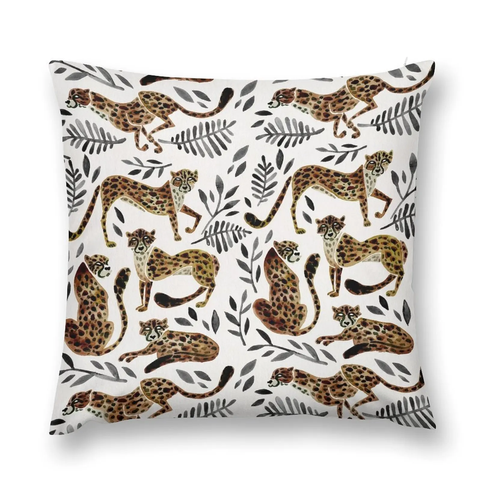 

Cheetah Collection – Mocha & Black Palette Throw Pillow Decorative Cushions For Living Room pillow