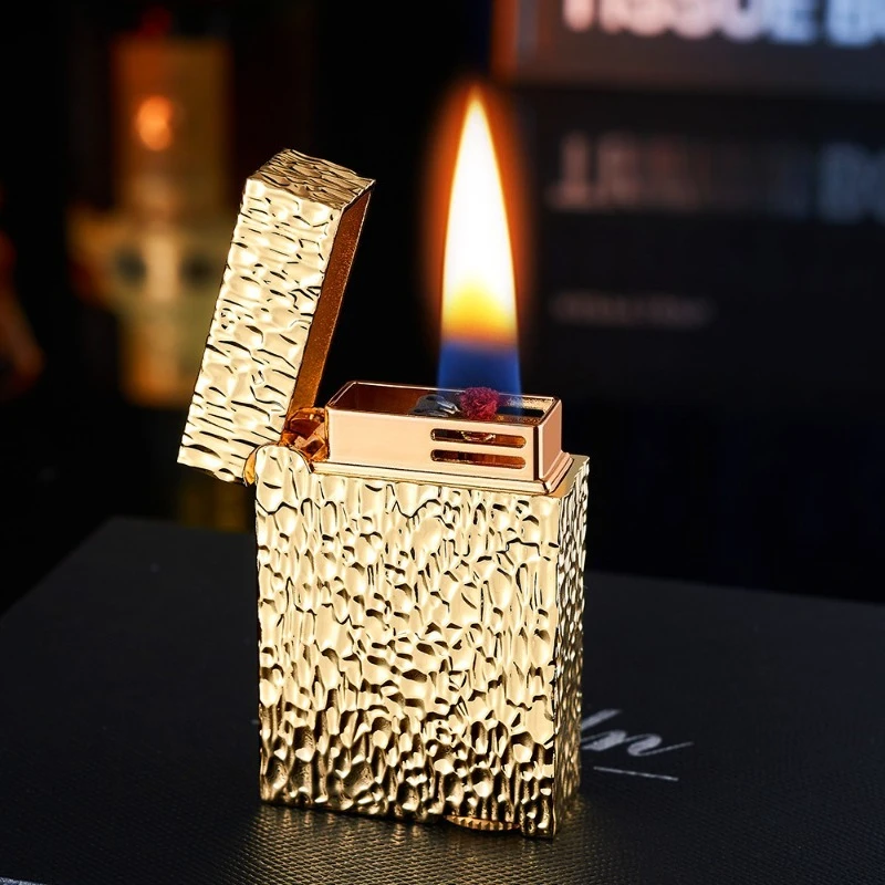 

Voice Control Lighter 5-Side Carved Meteorite Crater Oil-Electric Hybrid Windproof Luxury Gift for Men