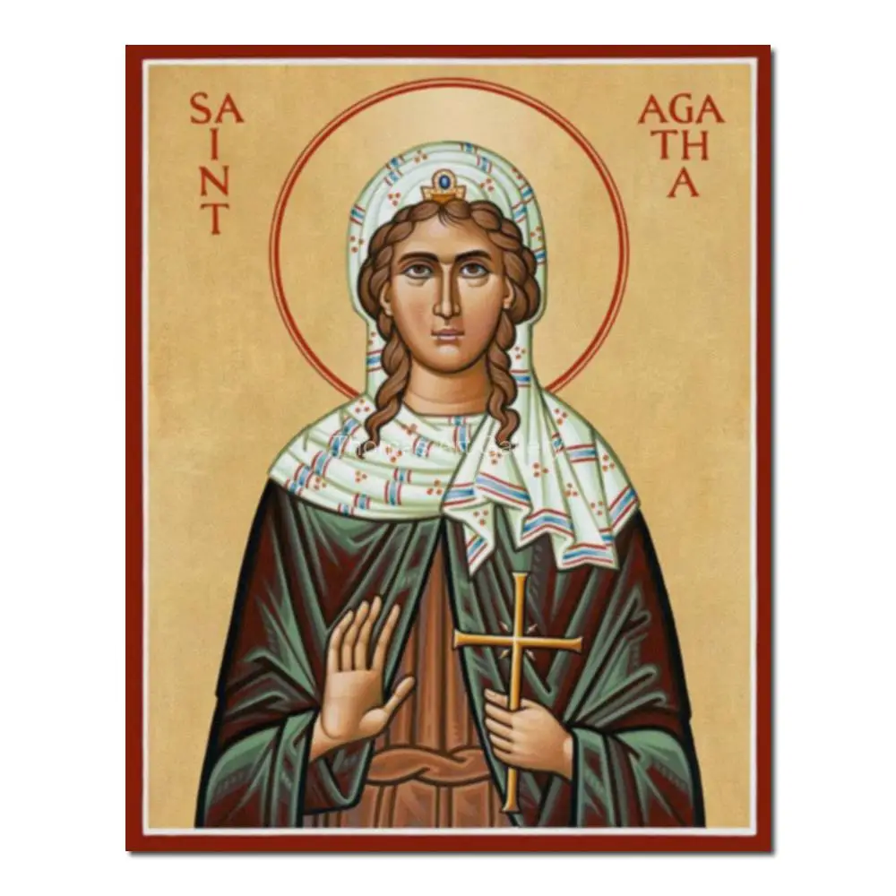 Saint Edith Stein Icon Greek Orthodox Canvas Print HD Byzantine Art Large Catholic Wall Decor for Home Altar Religious Gift