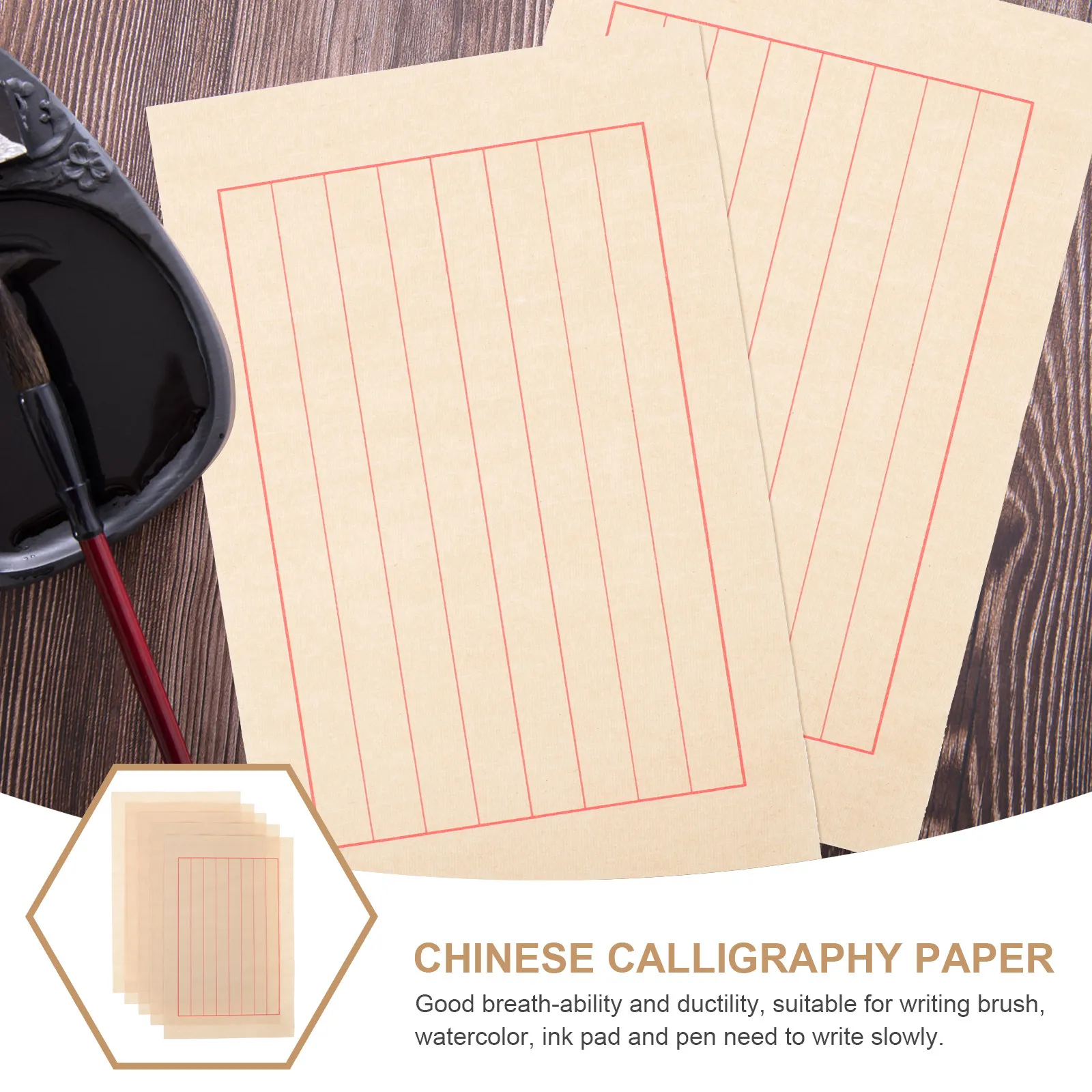 

50 Sheets Rice Paper for Calligraphy Writing Practice Professional Xuan Paper Sheets for Ink Watercolor Handwriting Art