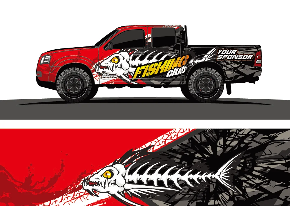 

Fishing Truck Car Stickers Fish Graphics Car Stickers Large Car Side Decals for Truck Pickup SUV Racing Stripes