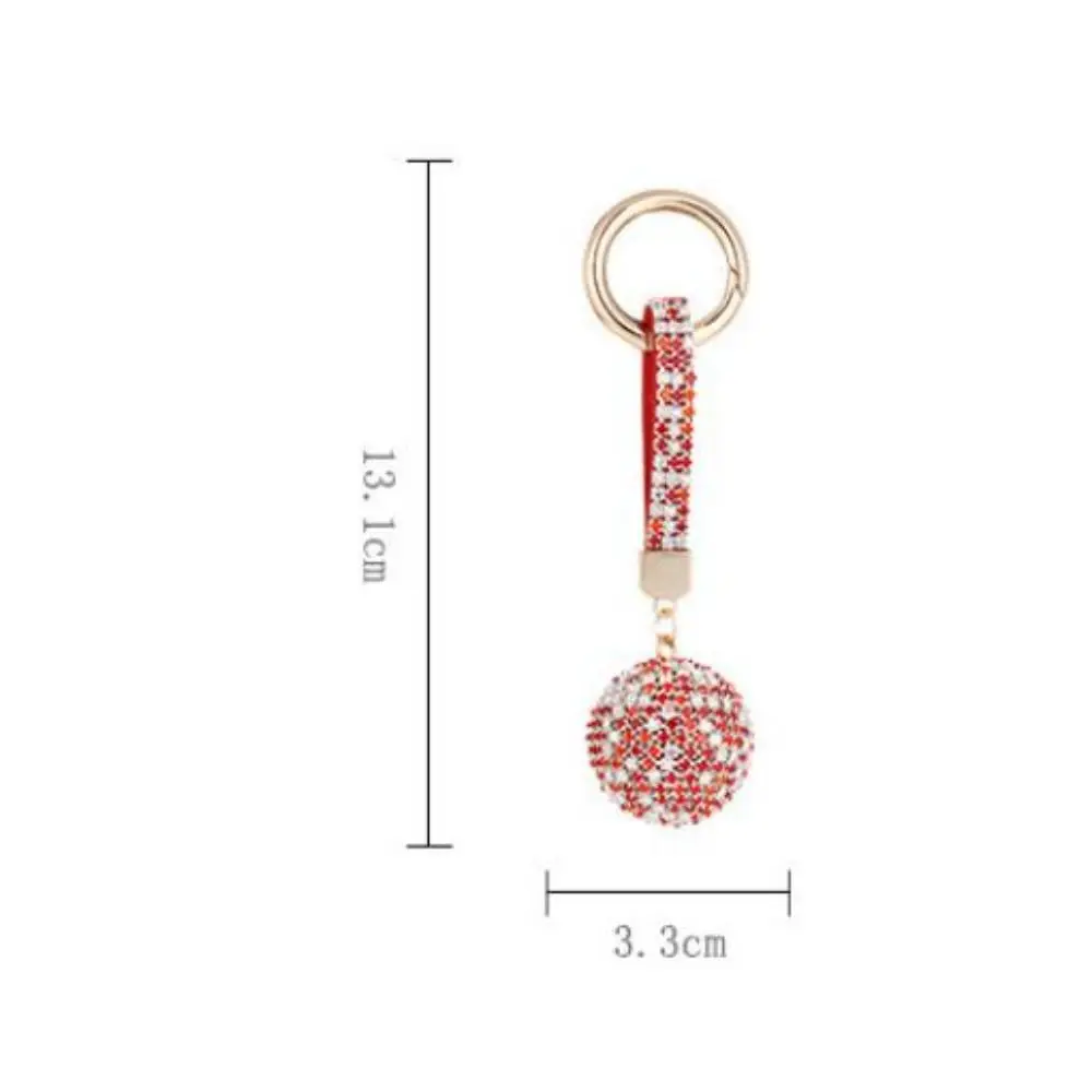 Diamante Pendant Ball Rhinestone Crystal Key Ring Handbag Car KeyChain Gift