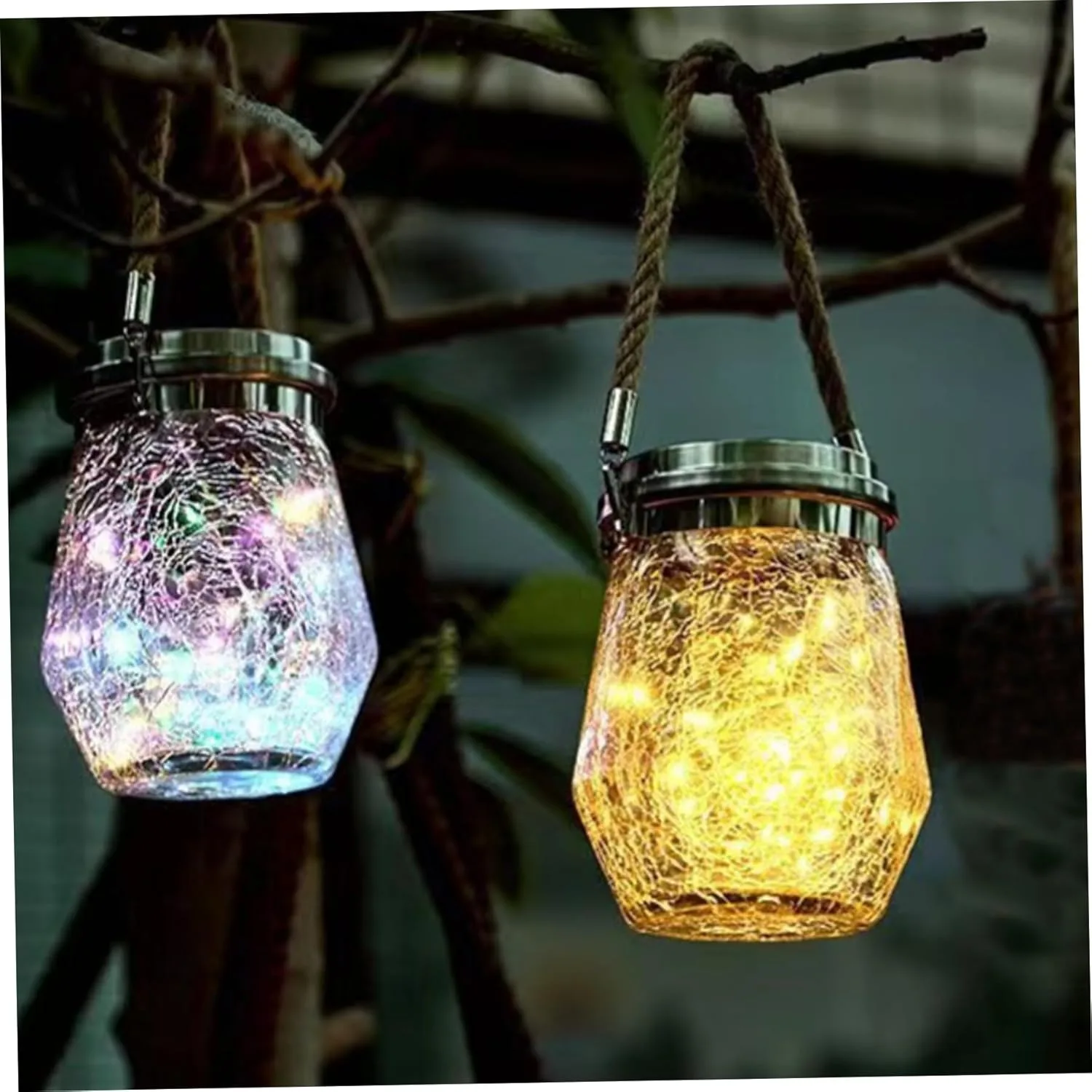 2pcs Solar Cracked Glass cover Wishing Light LED Table Lights Outdoor Landscape Garden Nightlight Camping Atmosphere Lighting