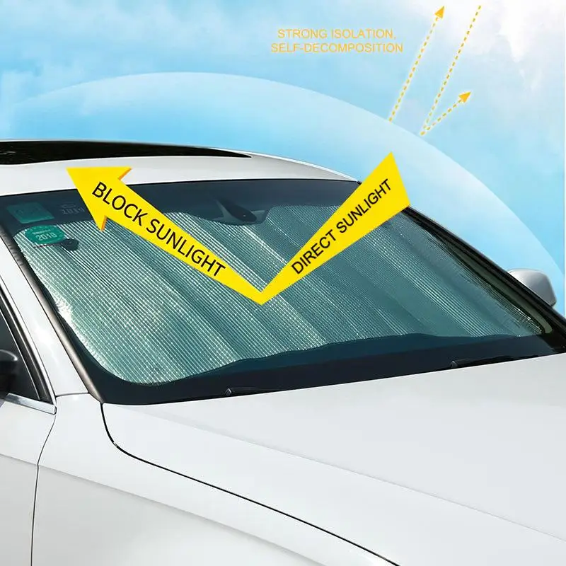 【MO】Foldable Universal Car Windscreen Sunshade Cover Sun UV Protection Lightable Sun Visor Covers Car Windscreen Sun Shade