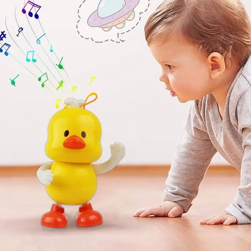 Pato bailarín para niños, juguete divertido con música y luz, pato amarillo, 12 canciones, educativo preescolar, juguete de aprendizaje para niños