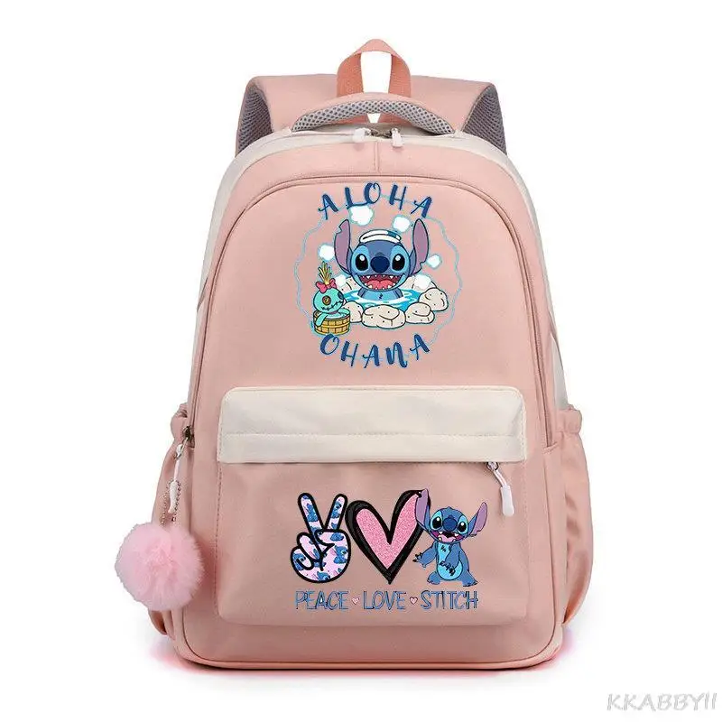 Lilo i Stich Mochila torby szkolne dla dzieci dzieci Cartoon Anime 3D Print duże podstawowe Bookbags chłopiec dziewczyna plecak