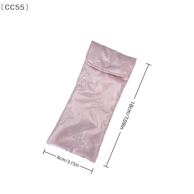 [-CC55] حقيبة نظارة بفيونكة منقوشة على شكل قلب من جلد البولي يوريثان مع فيونكة على شكل قلب أنماط نظارات حافظة على شكل فيونكة ملحقات النظارات