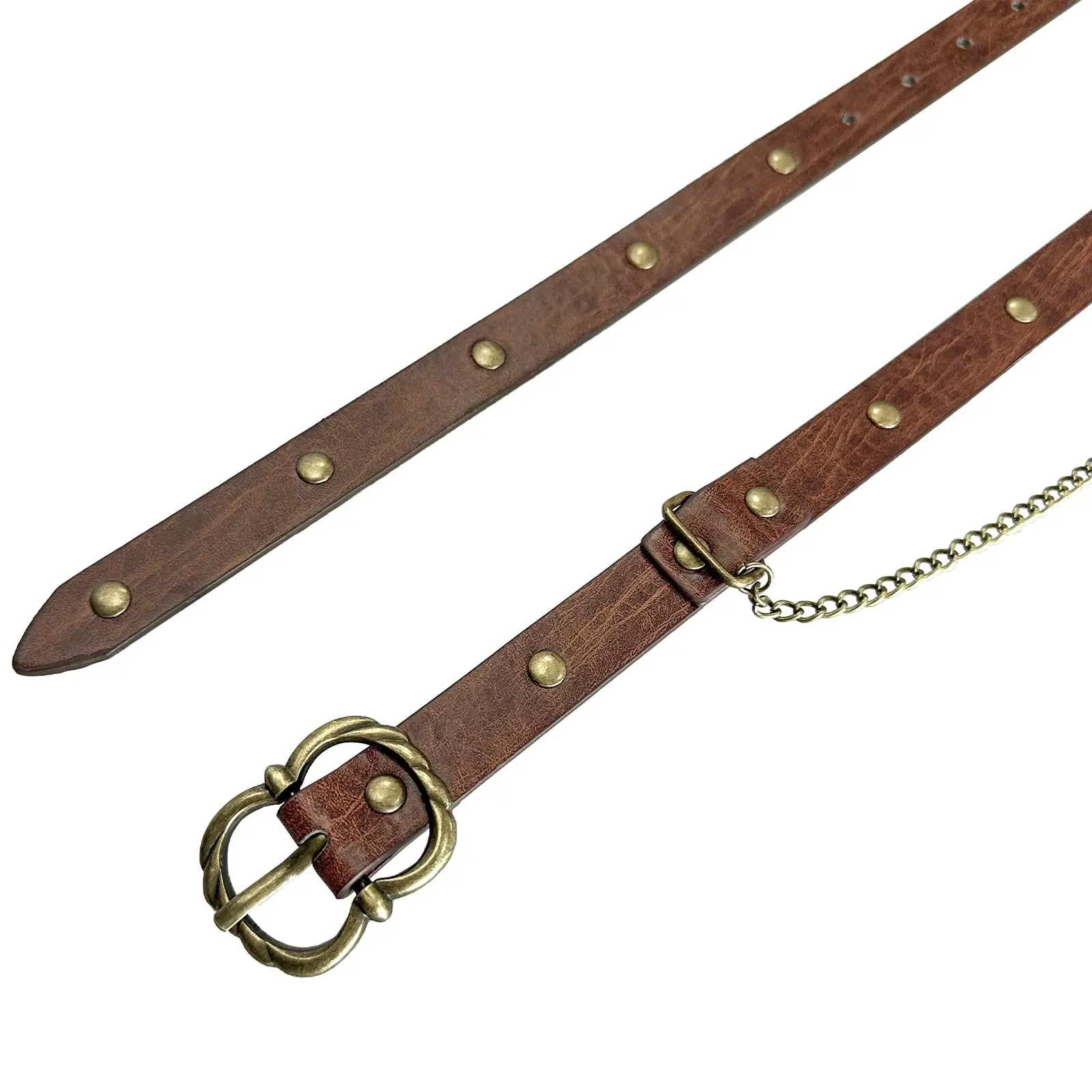 Celtic Knot Print Belt Thin Thin Leather Belt Rivet Belt Practical For Daily Wear Retro Theme Costume Party Party