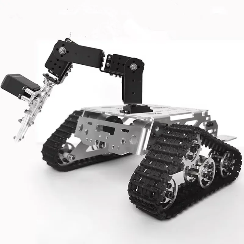 車用金属ロボットトラック,キャタピラーサスペンションシステム用タンクシャーシ,エンコーダモーター,arduino用の新しいデザイン,追跡クローラー