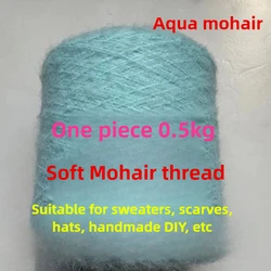 500g Thin Kid Mohair Yarn for Knitting Crochet Baby Sweater Hat Scarf Shawl DIY Comfortable Soft Wool Thread Puffy Warm Black