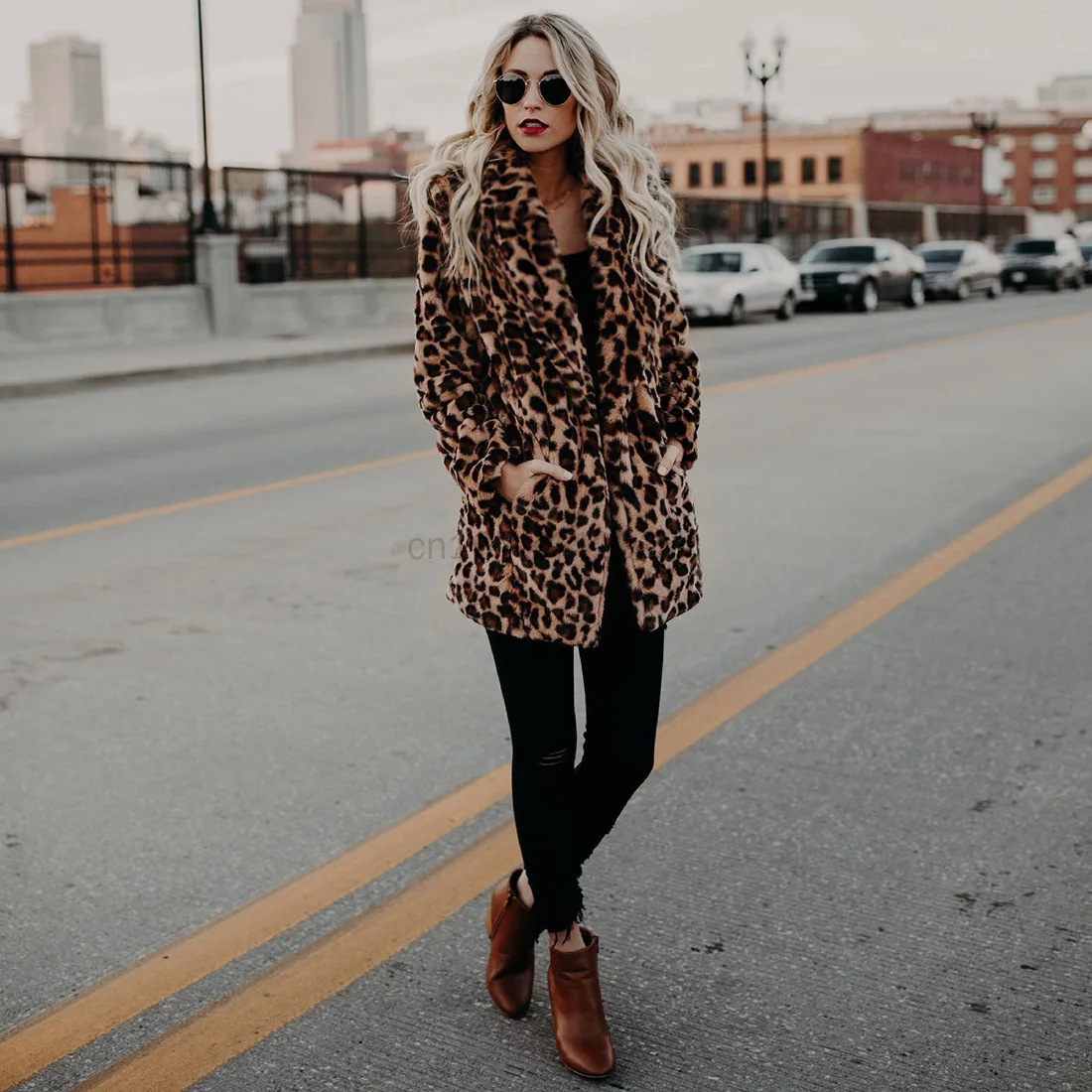 Autumn Leopard Faux Fur Coat Women Long Winter Coat Woman Warm Ladies Fur Jacket Female Plush Teddy Coat Outwear