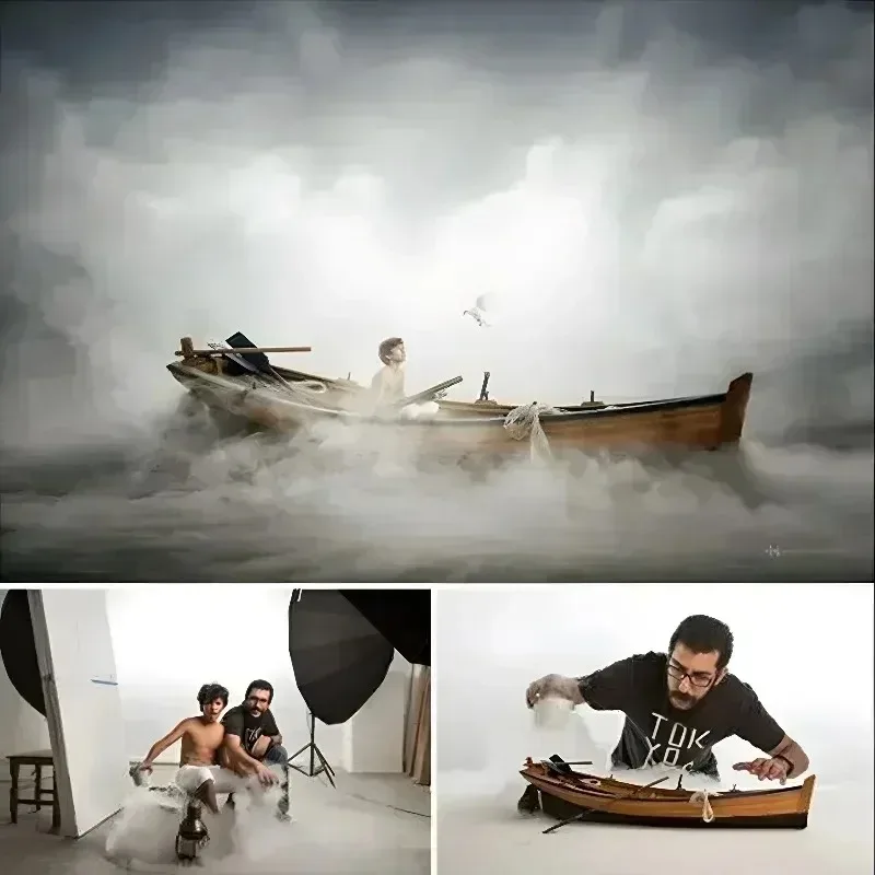 Nebbia densa Fumo bianco Pellicola Spettacolo magico Decorazione Palcoscenico per feste per Halloween Fotografia di matrimonio Atmosfera Smog Pillola