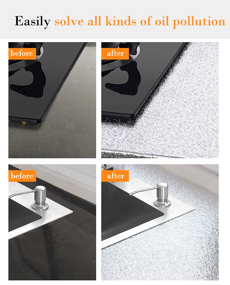 40 cm Küchen-Anti-Öl-Aufkleber, selbstklebende Aluminiumfolie und wasserfeste Aufkleber, geeignet für Arbeitsplatten, Schubladen und Schränke. – Detail 2