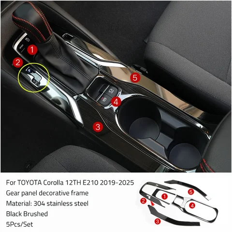Для Toyota Corolla/Levin 2019-2024 E210 12-я автомобильная консоль, коробка передач, панель переключения передач, накладка на рамку, наклейка, полоски, гарнир
