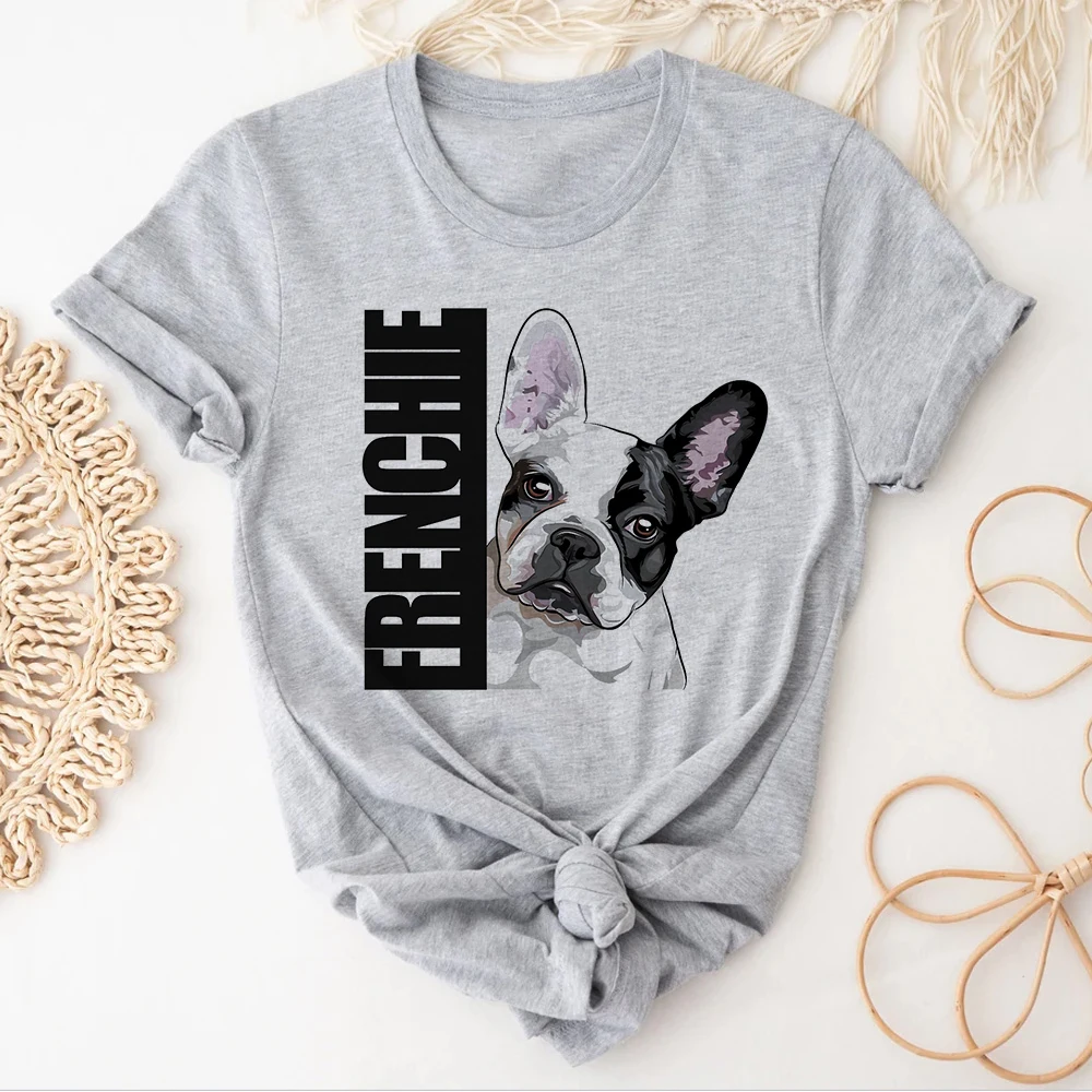 

French Bulldog tshirt women harajuku comic t shirt female graphic Japanese streetwear clothes