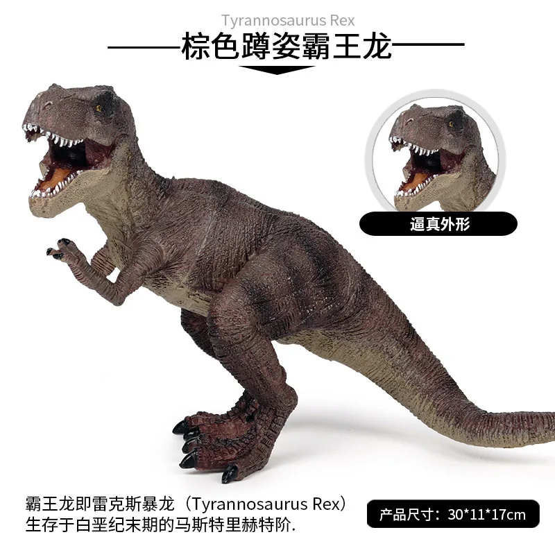 Jurassic Simulation Dinosaur Model T- Rex Squatting Posture T- Rex Model Plastic Large Dinosaur Toy