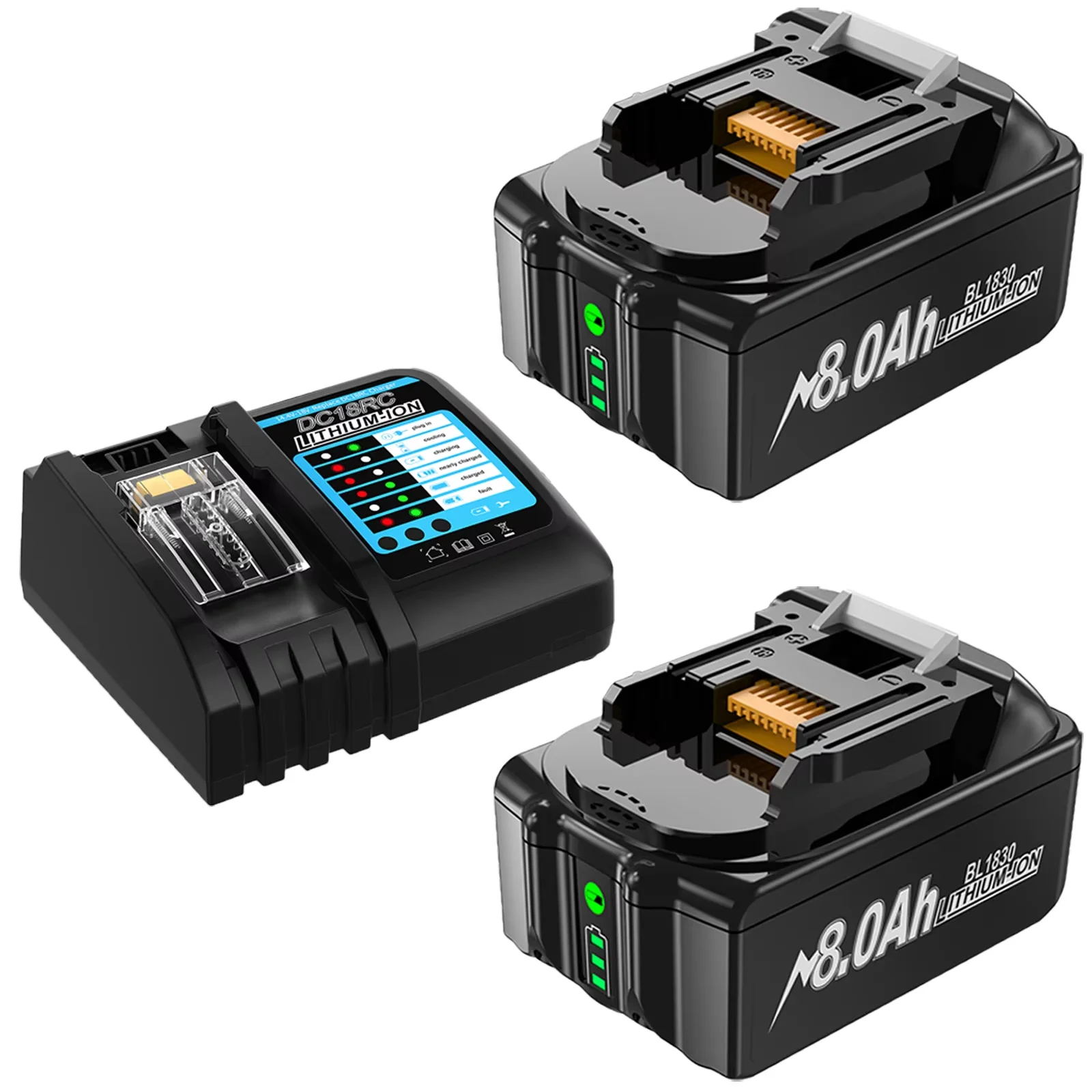 18V 8000mAh Voor Makita BL1830 Vervangende Batterij Compatibel voor Makita BL1830 BL1850 BL1860 BL1850B BL1840B 18V Power Tool