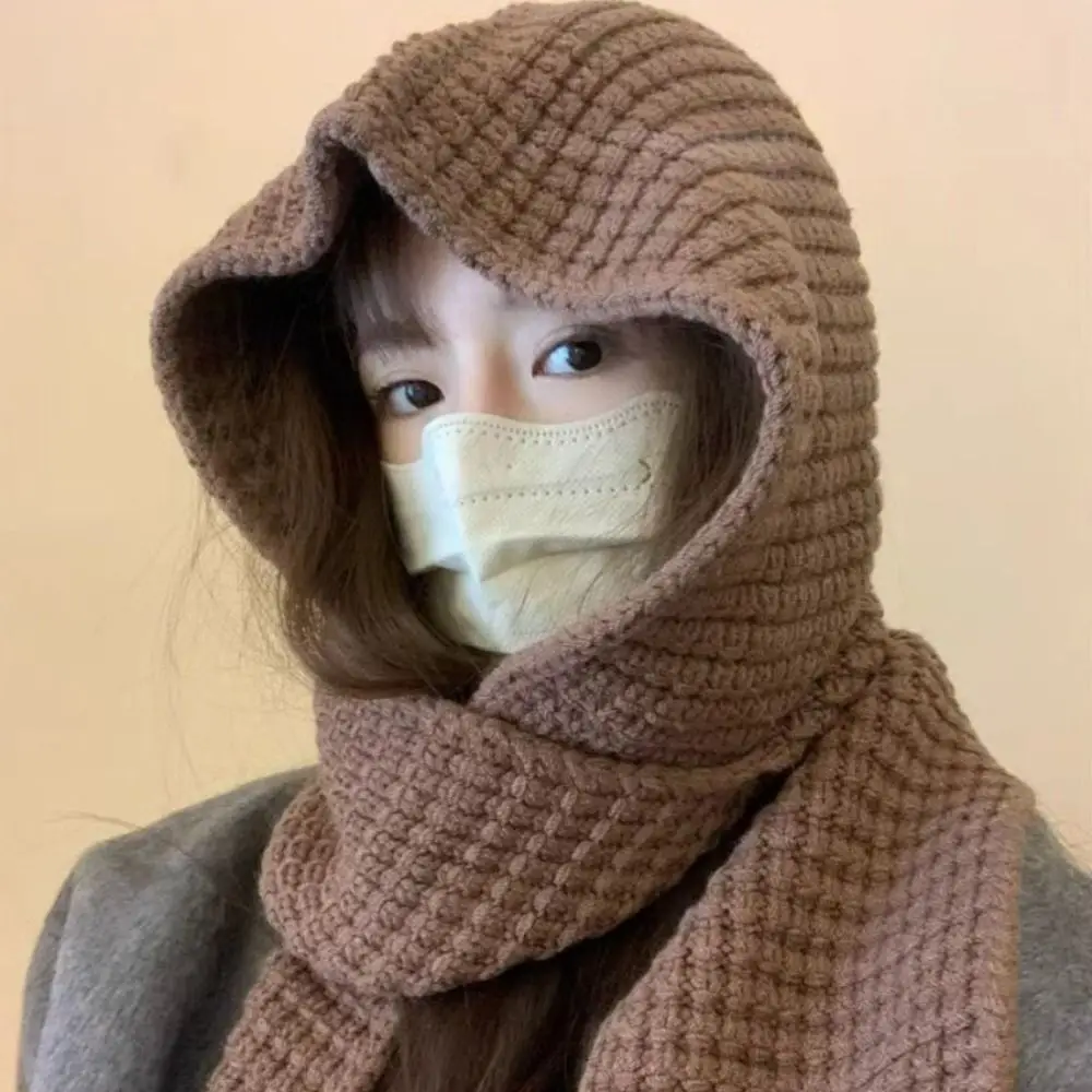 

Прочные вязаные вязаные шапки, утепленные шапки с капюшоном, зимние шапки-балаклавы, женские шапки