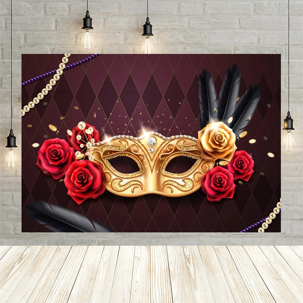 Prom Carnival Party Photography Background Masked Princess Prince Portrait Photo Decoration Photography Studio Background Cloth