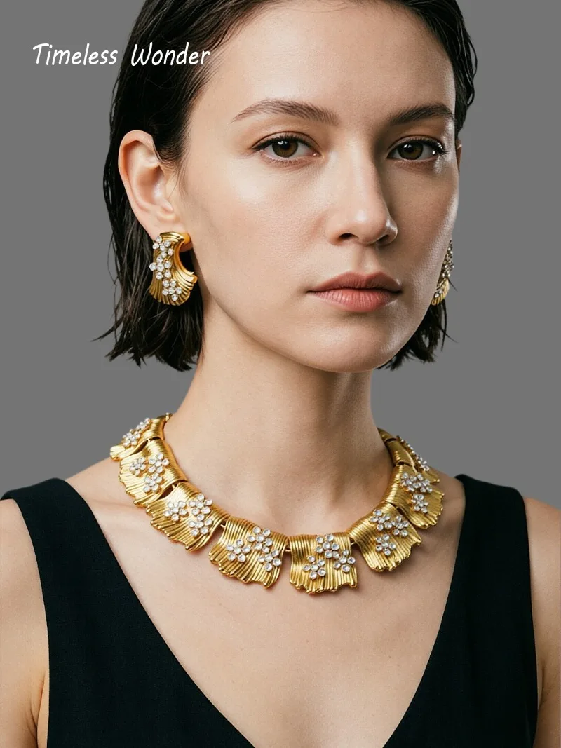 

Timeless Wonder Fancy Zircon Floral Coral Pave Necklace Button Earrings Women Designer Jewelry Set Sweet Top Rare Classy 4612