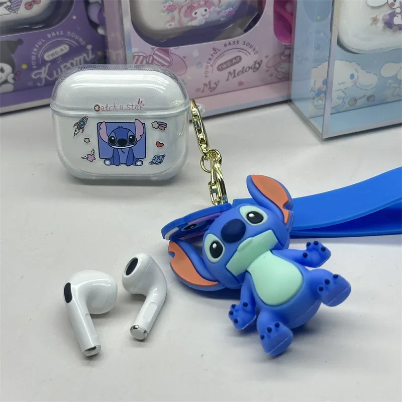

Cartoon Stitch Bluetooth Earphones Sanrio Pendant Wireless Headset In-ear Noise Reduction Sports Earphone Kuromi Earphone Set