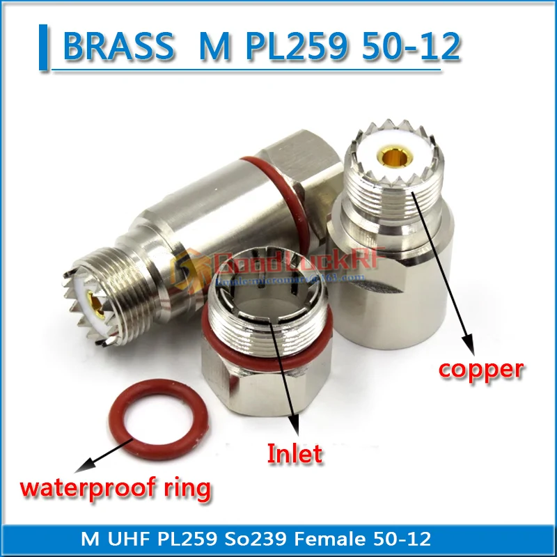 SL16 M-type PL259 SO239 UHF Female CNT600 LMR600 SYV50-12 12D-FB SYWV50-12 Coaxial 1/2 hard feeder interphone RF connector