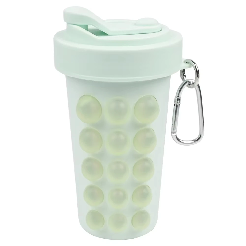 600ml Creative Cup Food Grade Silicone Ice Cube Tray Mold Water Bottle Portable Cup Straw Water Cup Cooling and Heat Dissipation